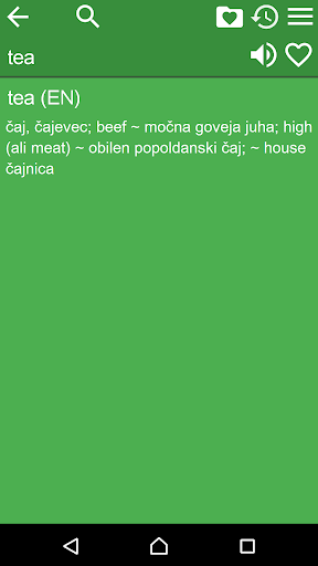 English Slovene Dictionary Screen 2