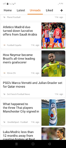 Android application European League screenshort