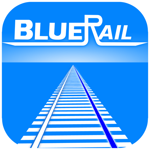 BlueRail Trains E-Z App logo