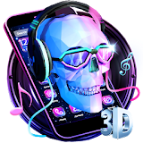 3D DJ Skull & Rock Music Theme icon