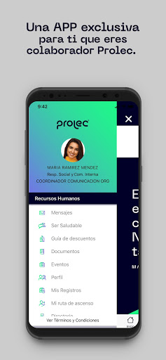 Android application Prolec Móvil screenshort