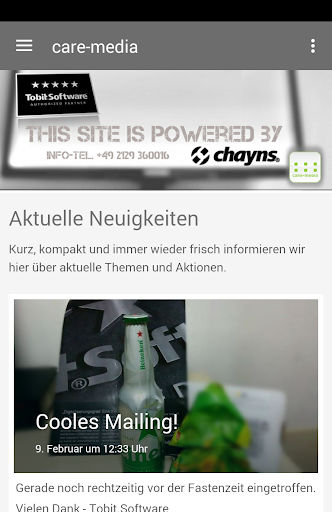 Android application care-media screenshort
