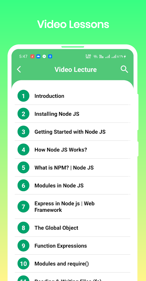 #10. Learn Node JS (Android) di: Learning Tool