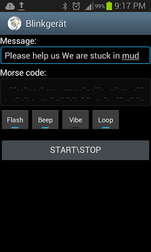 Android application Blinkgerät - Morse Signal lamp screenshort