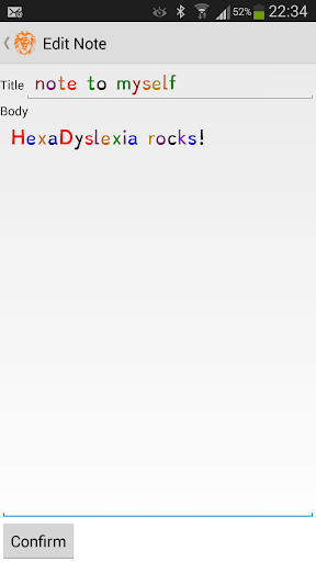 Android application HexaDyslexia screenshort