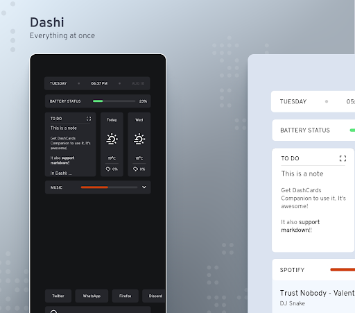 Screenshot of DashCards for KLWP