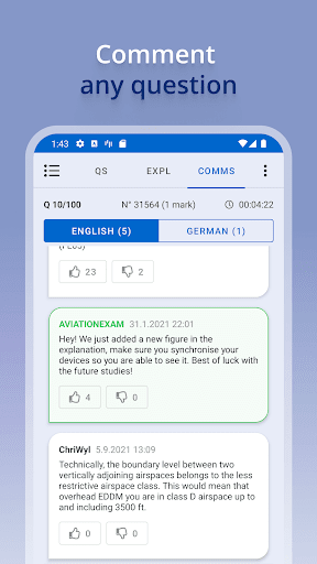 Screenshot of Aviation Exam - EASA