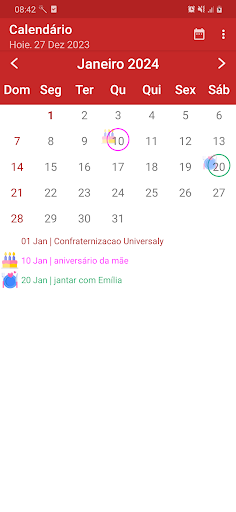 Calendário screenshot 1