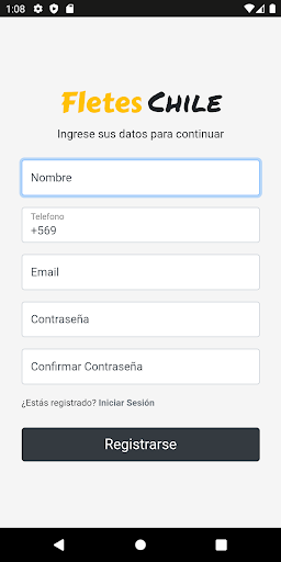 Android application Fletes Chile screenshort