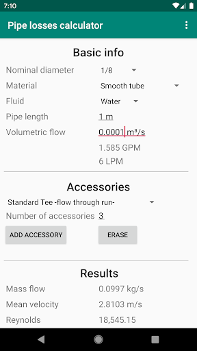 Pipe losses calculator Screenshot 1 - AppWisp.com
