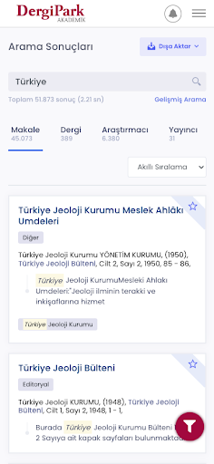 Android application DergiPark Akademik screenshort