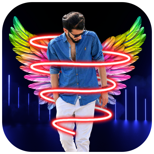 Neon Spiral Line Photo Editor  Icon