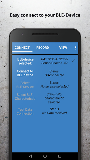 Android application BLE Acceleration Recorder screenshort