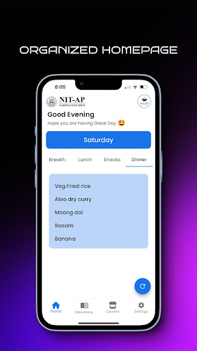 NIT AP: Mess App Screen 2