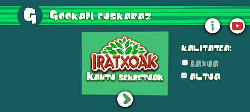 Android application Iratxoen kantu sekretuak screenshort
