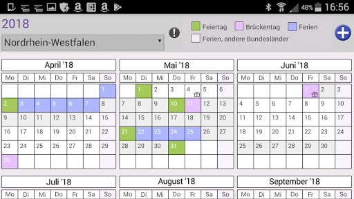 Android application Bundesferien, Ferien+Feiertage screenshort
