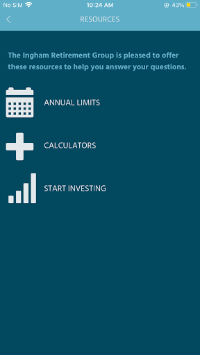 Ingham Retirement Group App Screen 2
