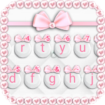 Cover Image of Descargar Girly Pink Bows Keyboard Theme  APK
