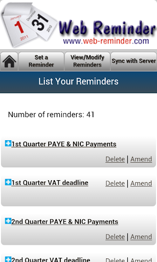 Android application Phone Reminder screenshort