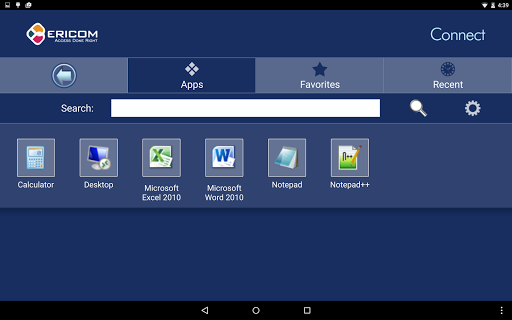 Ericom Connect Mobile Client Screen 3