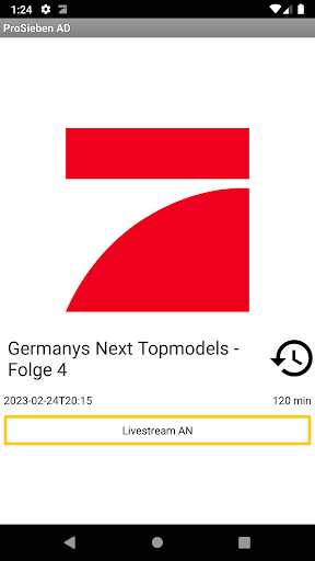 Android application ProSieben live AD screenshort