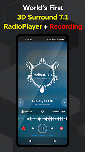 Android application 3D 7.1 RadioPlayer + Recording screenshort
