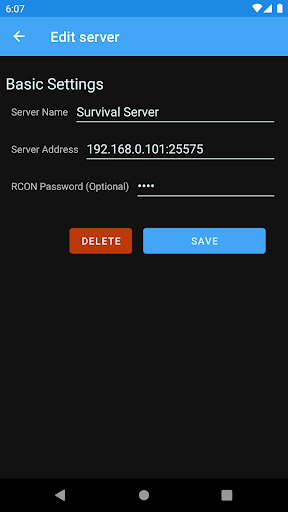 Android application RCON Client screenshort