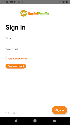 Android application Social Feedia screenshort