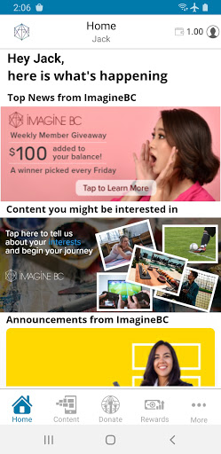 Android application ImagineBC screenshort