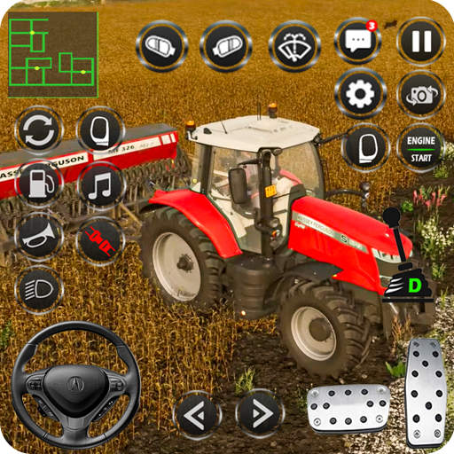 tractor moderno conduciendo 3d