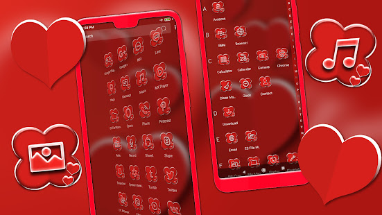 Valentine Red Heart Launcher Theme 1.0 APK screenshots 4