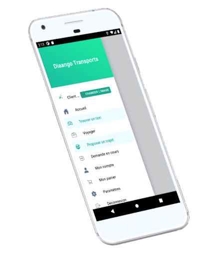 Android application Diaango TRANSPORTS screenshort