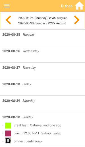 Meal planner Screen 3