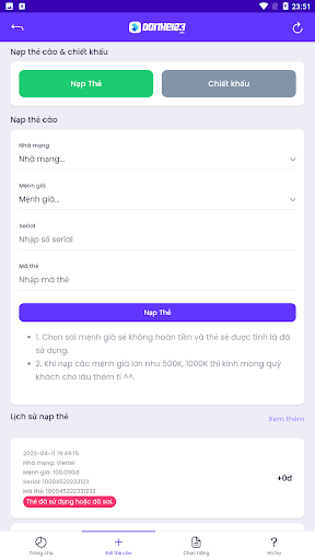 Đổi thẻ cào thành tiền Screen 2