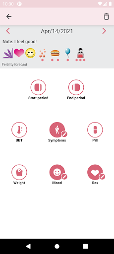 Screenshot of WomanLog Period Calendar