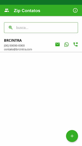 Android application Zip Contatos screenshort