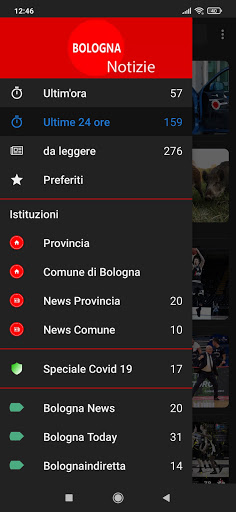 Android application Bologna notizie screenshort