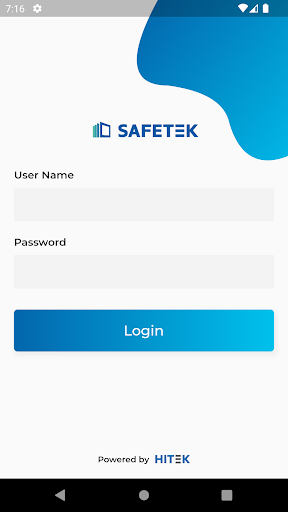 Android application SAFETEK screenshort