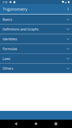 Screenshot of Math Formulas