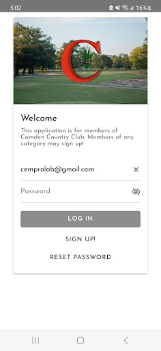 Android application Camden Country Club screenshort