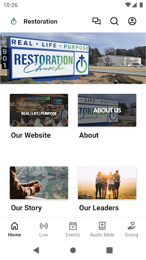 Android application Restoration Church screenshort