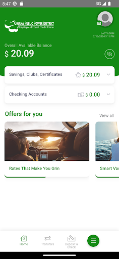 OPPDEFCU Mobile Banking Screen 3