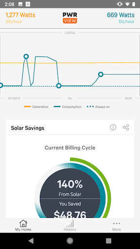 Android application Neurio PWRview screenshort