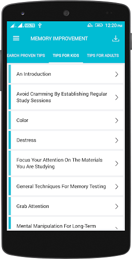Memory Improvement Tips Screen 2