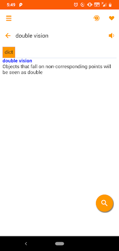 Optometry Dictionary Screen 3