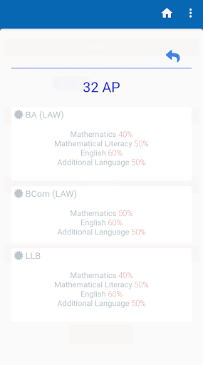 University Points Calculator Screen 3