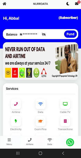 Android application nurrdata screenshort
