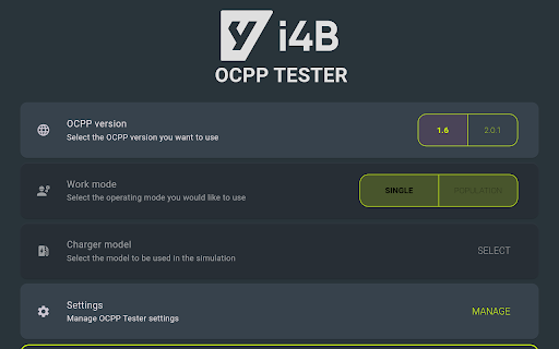 OCPP Tester Screen 3