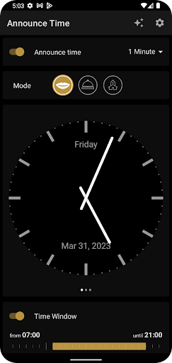 Android application Announce Time screenshort