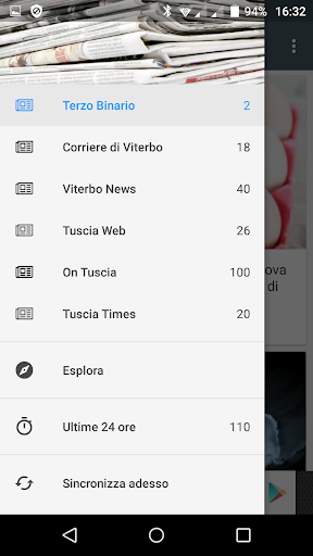 Android application Viterbo notizie locali screenshort